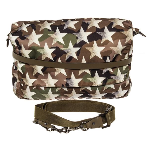 Valentino Camustars Messenger Printed Camo Nylon Large Print