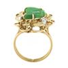 Image 8 : Vintage 14k Gold Carved Leaf Jade & Diamond Dual Finish Open Frame Cocktail Ring