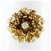 Image 1 : Vintage 14K Gold 0.48 ctw Diamond Twisted Wire Flower Burst Cluster Cocktail Rin