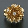 Image 2 : Vintage 14K Gold 0.48 ctw Diamond Twisted Wire Flower Burst Cluster Cocktail Rin