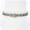 Image 2 : Antique Art Deco 14k White Gold 0.80 ctw European Diamond Filigree Line Bracelet