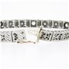 Image 7 : Antique Art Deco 14k White Gold 0.80 ctw European Diamond Filigree Line Bracelet