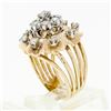 Image 9 : Vintage 14K TT Gold 1.67 ctw Round Brilliant Diamond Cluster Flower Cocktail Rin