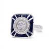 Image 2 : 0.81 ctw Diamond and 1.43 ctw Blue Sapphire 18K White Gold Ring (0.96 ctw Diamon