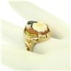 Image 3 : Antique 10k Rose and Green Gold Carved Cameo and Diamond Ring