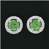 Image 2 : NEW 18k White Gold 2.55 ctw Round Brilliant Tsavorite Stud Earrings & Diamond Ha