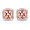 Image 1 : 14KT Rose Gold 4.41cts Morganite and Diamond Earrings