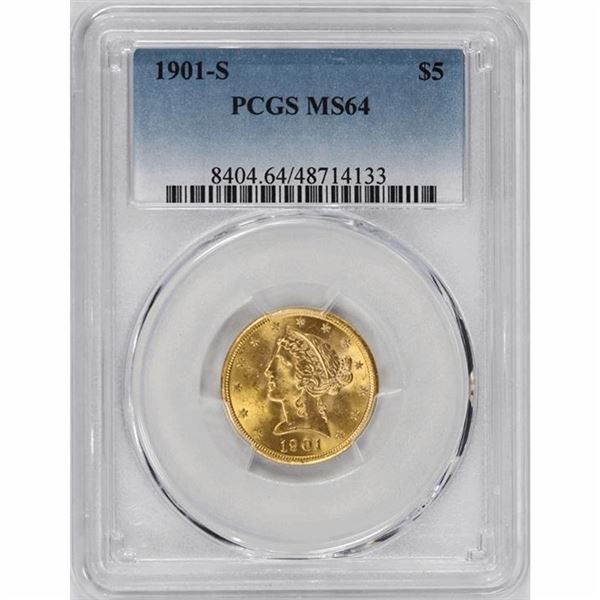 1901-S $5 Liberty Head Half Eagle PCGS MS64