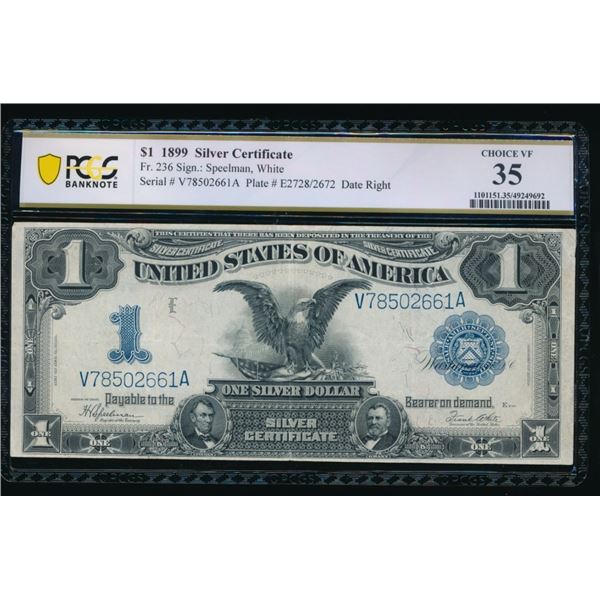 1899 $1 Black Eagle Silver Certificate PCGS 35