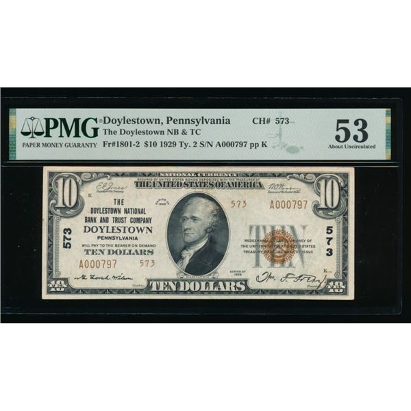 1929 $10 Doylestown PA National PMG 53