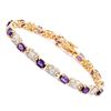 Image 1 : Plated 18KT Yellow Gold 5.31cts Amethyst and Diamond Bracelet