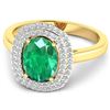 Image 2 : 14KT Yellow Gold 1.53ct Zambian Emerald and Diamond Ring