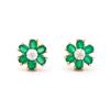 Image 1 : Plated 18KT Yellow Gold 1.82cts Green Agate and Diamond Earrings