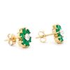 Image 2 : Plated 18KT Yellow Gold 1.82cts Green Agate and Diamond Earrings