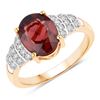 Image 1 : 14KT Yellow Gold 2.87ctw Rhodolite and White Diamond Ring