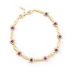 Image 1 : Plated 18KT Yellow Gold 0.82ctw Amethyst and Diamond Bracelet