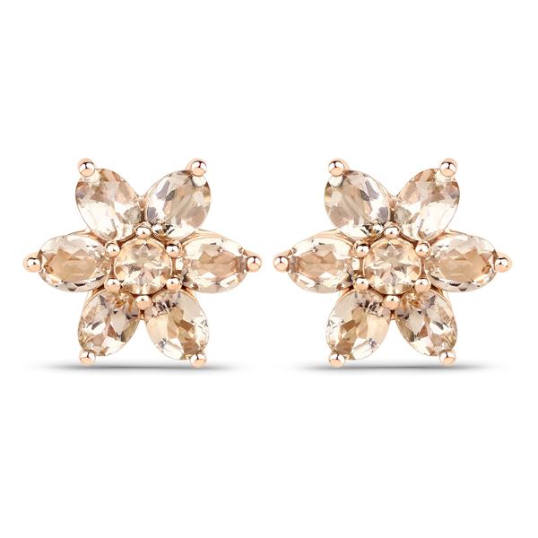 10KT Rose Gold 1.98ctw Morganite Earrings