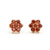 Image 1 : Plated 18KT Yellow Gold 1.31cts Garnet and Diamond Earrings