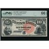 Image 1 : 1880 $10 Jackass Legal Tender Note PMG 66EPQ