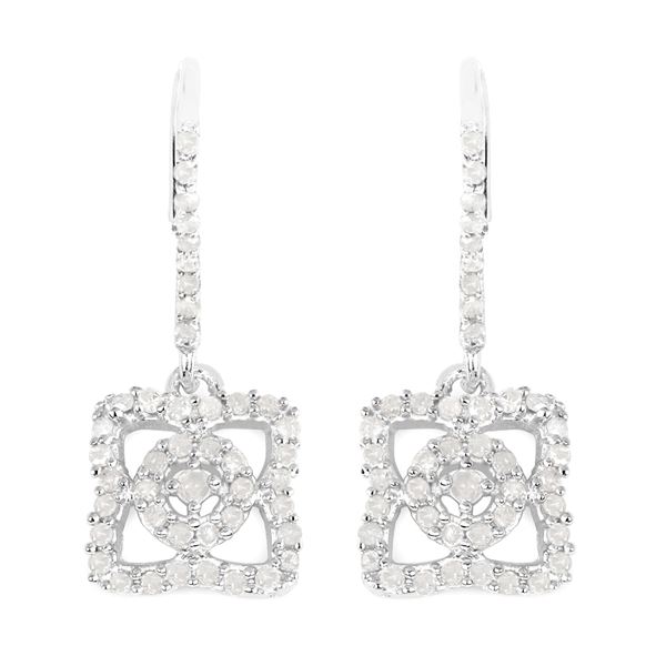 Rhodium Plated 0.56ctw Diamond Earrings