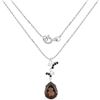 Image 1 : Plated Rhodium 6.80ct Smokey Quartz and Black Spinel Pendant with Chain