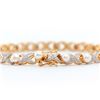 Image 2 : Plated 18KT Yellow Gold 6.25ctw Pearl and Diamond Bracelet