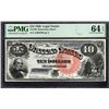 Image 1 : 1880 $10 Jackass Legal Tender Note PMG 64EPQ