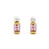 Image 1 : Plated 18KT Yellow Gold 1.04cts Amethyst and Diamond Earrings