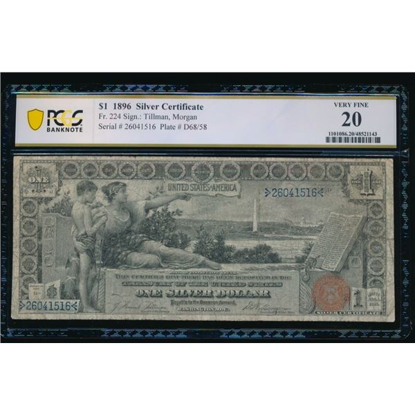 1896 $1 Educational Silver Certificate PCGS 20