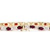 Image 2 : Plated 18KT Yellow Gold 7.20ctw Garnet and Diamond Bracelet