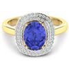 Image 1 : 14KT Yellow Gold 1.41ct Tanzanite and Diamond Ring