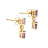 Image 2 : Plated 18KT Yellow Gold 2.22cts Amethyst and Diamond Earrings