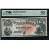 Image 1 : 1880 $10 Jackass Legal Tender Note PMG 65EPQ