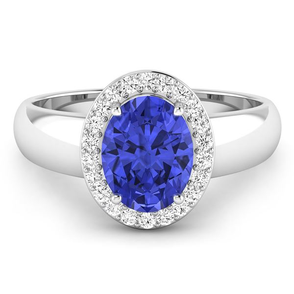 14KT White Gold 1.41ct Tanzanite and Diamond Ring