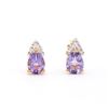 Image 1 : Plated 18KT Yellow Gold 2.06ctw Amethyst and Diamond Earrings