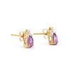 Image 2 : Plated 18KT Yellow Gold 2.06ctw Amethyst and Diamond Earrings