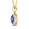 Image 2 : 14KT Yellow Gold 1.09ct Tanzanite and Diamond Pendant with Chain