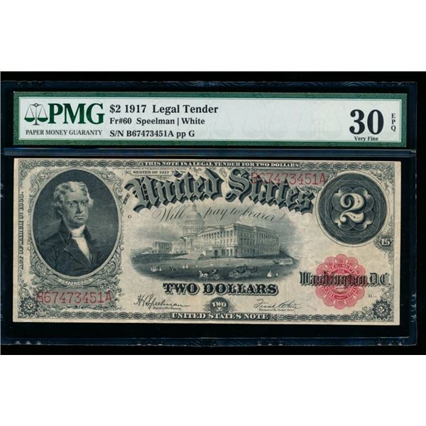 1917 $2 Legal Tender Note PCGS 30EPQ