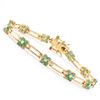 Image 1 : Plated 18KT Yellow Gold 3.00ctw Emerald Bracelet