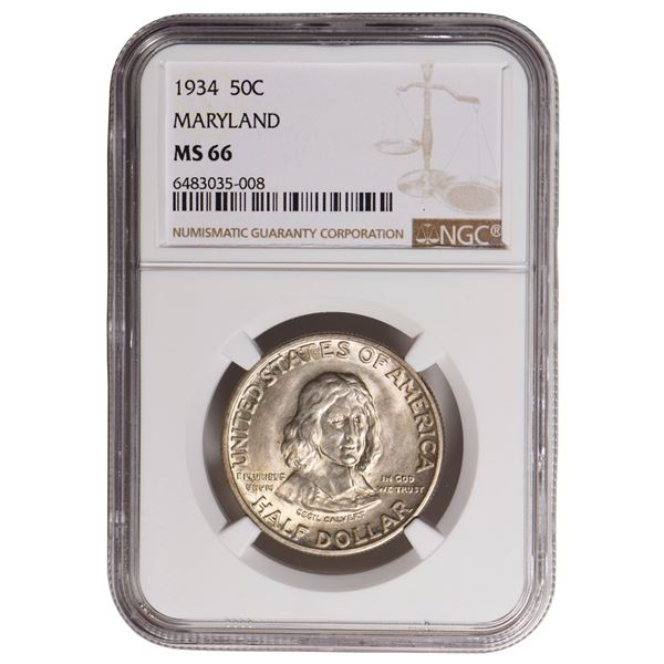 1934 Maryland Commemorative Half Dollar NGC MS66