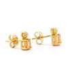 Image 2 : Plated 18KT Yellow Gold 0.82cts Citrine and Diamond Earrings