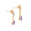 Image 2 : Plated 18KT Yellow Gold 2.04cts Amethyst and Diamond Earrings