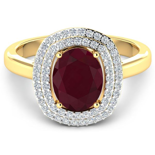 14KT Yellow Gold 2.30ct Ruby and Diamond Ring