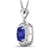 Image 2 : 14KT White Gold 2.10ct Tanzanite and Diamond Pendant with Chain