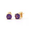 Image 1 : Plated 18KT Yellow Gold 1.40ctw Amethyst Earrings