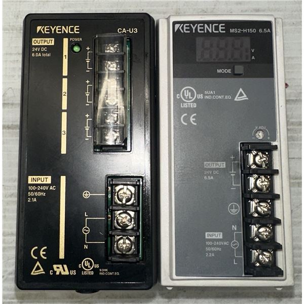 Lot of (2) Keyence #CA-U3 / MS2-H150 6.5A Power Supplies