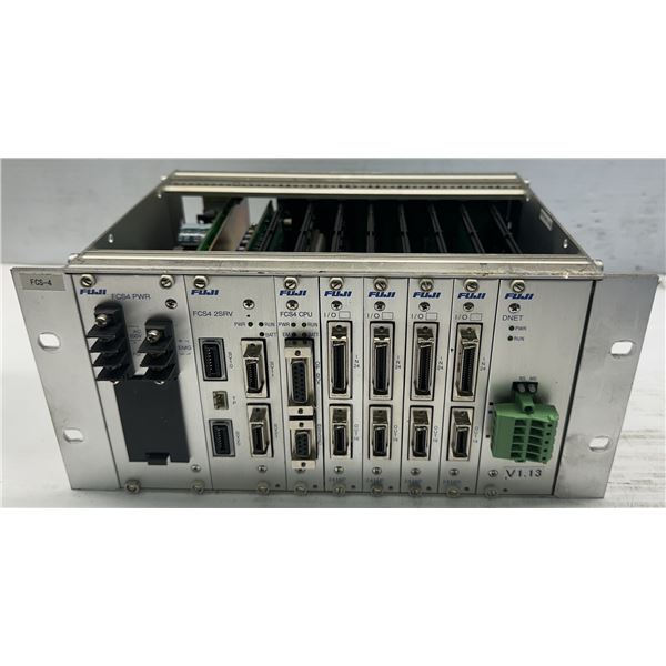Fuji 8 Module Slot Rack Power Supply FCS4 PWR, FCS4 2SRV, FCS4 CPU, I/O, DNET