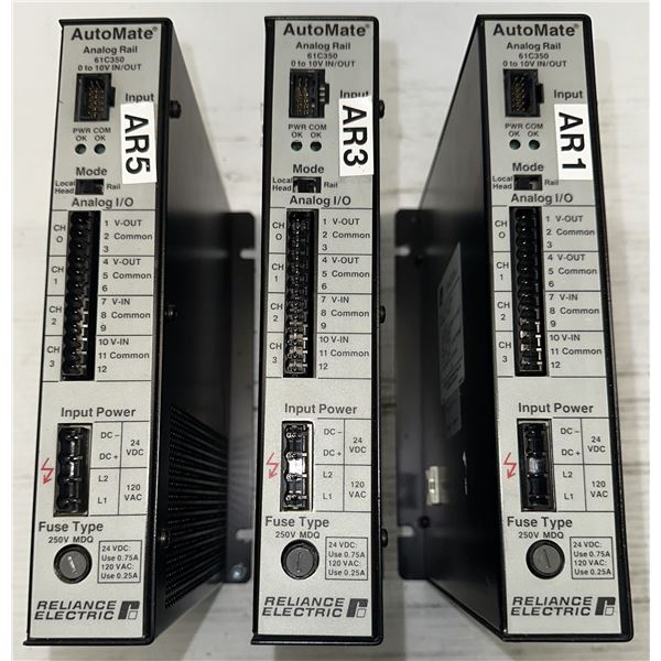 (3) Reliance Electric #86429-72RA Analog Rails