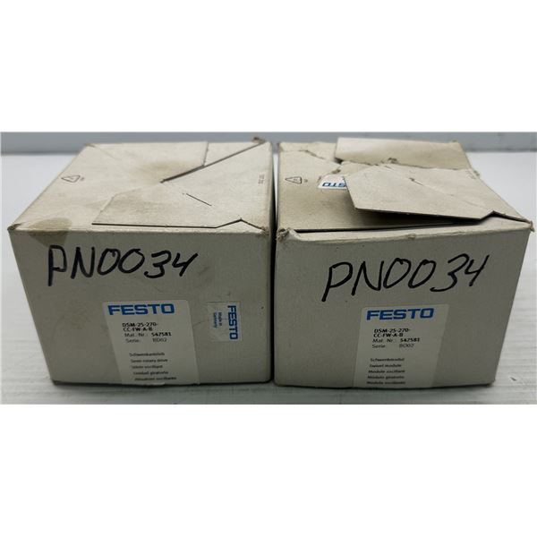 (2) Festo #DSM-25-270CC-FW-A-B Swing Cylinders