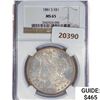 Image 1 : 1881-S Morgan Silver Dollar NGC MS65